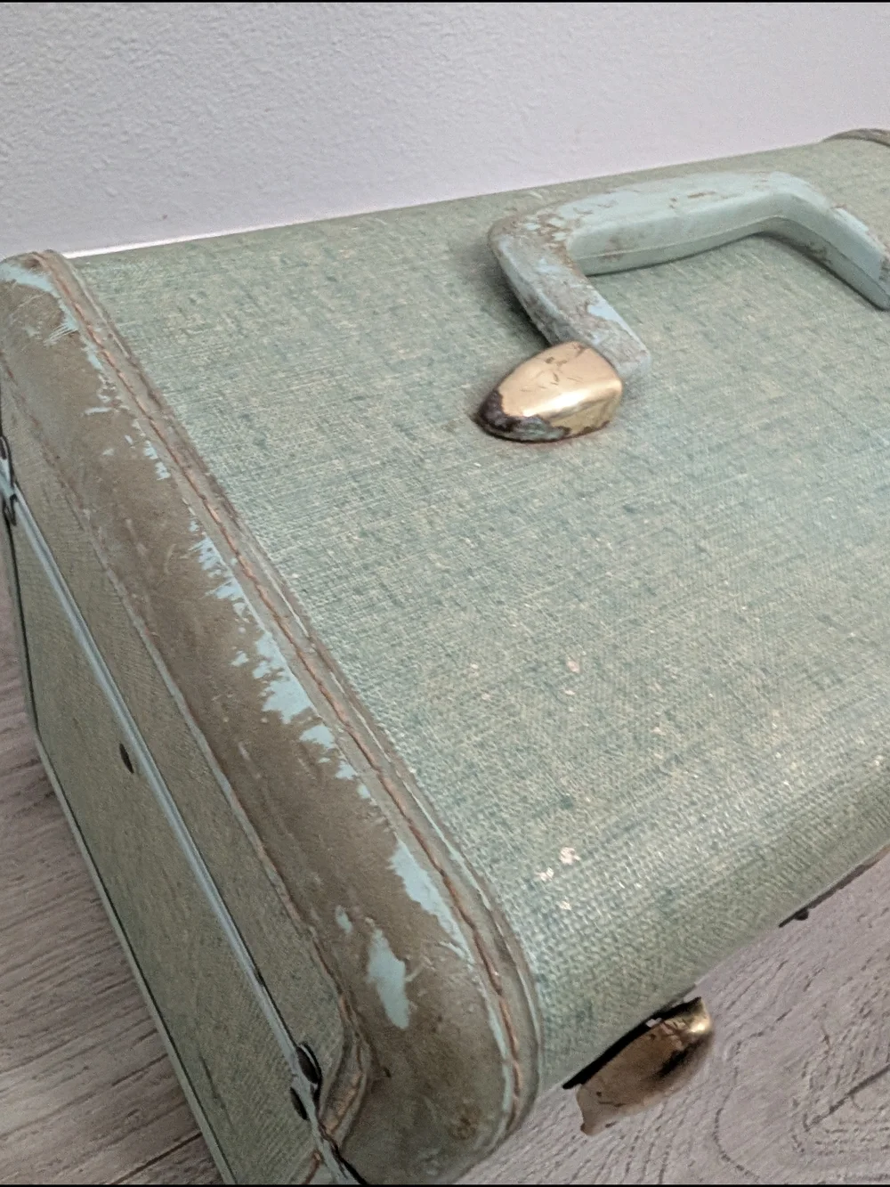 Samsonite Light Green Vintage Train Case Cosmetic Storage